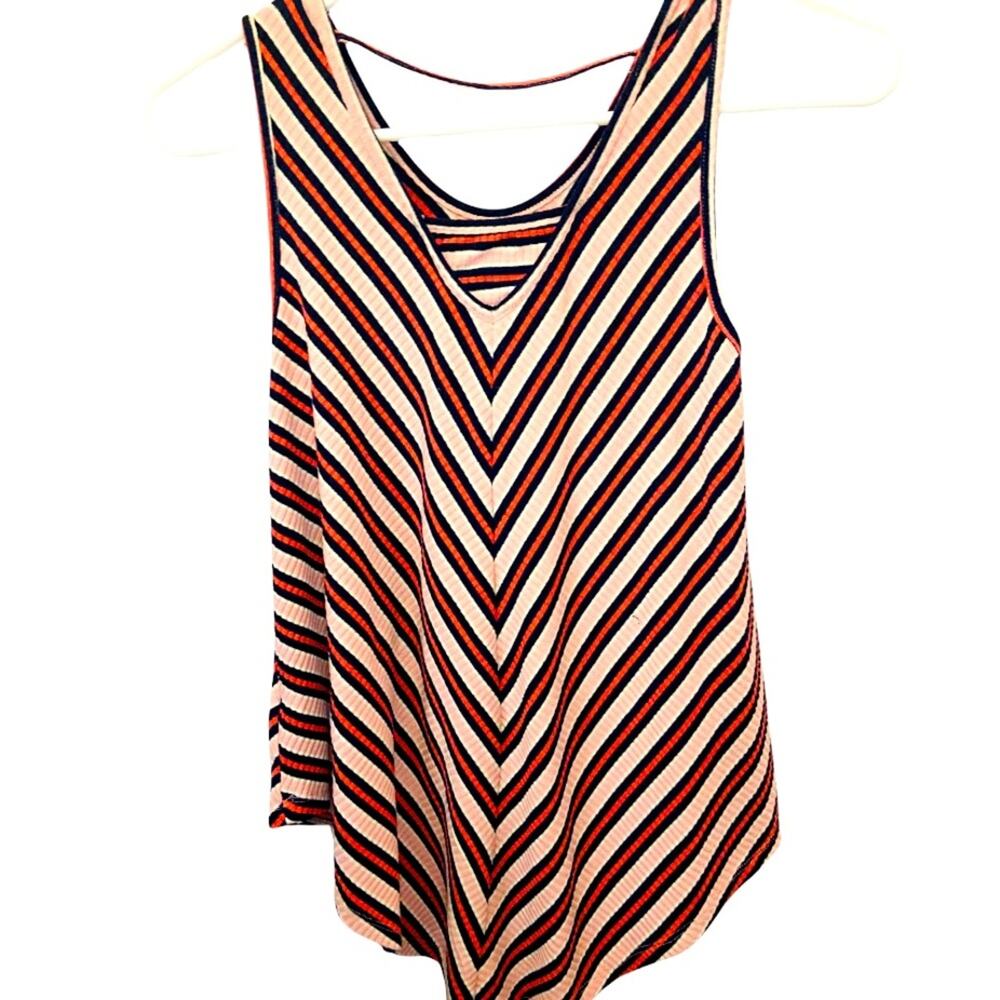 Striped V-Neck Swing Tank Top